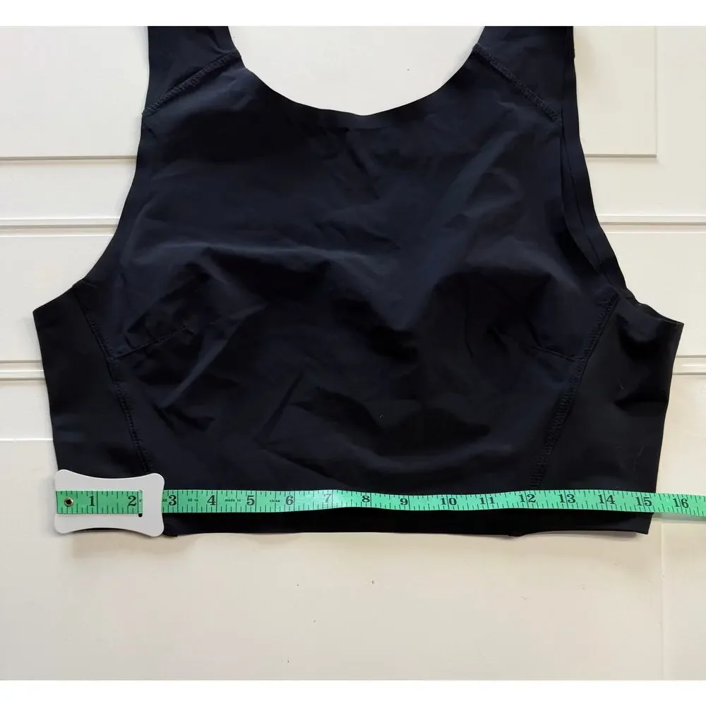 Free People FP Movement Womens Sz M Black Lightweight Nylon Sports Bra Crop Top